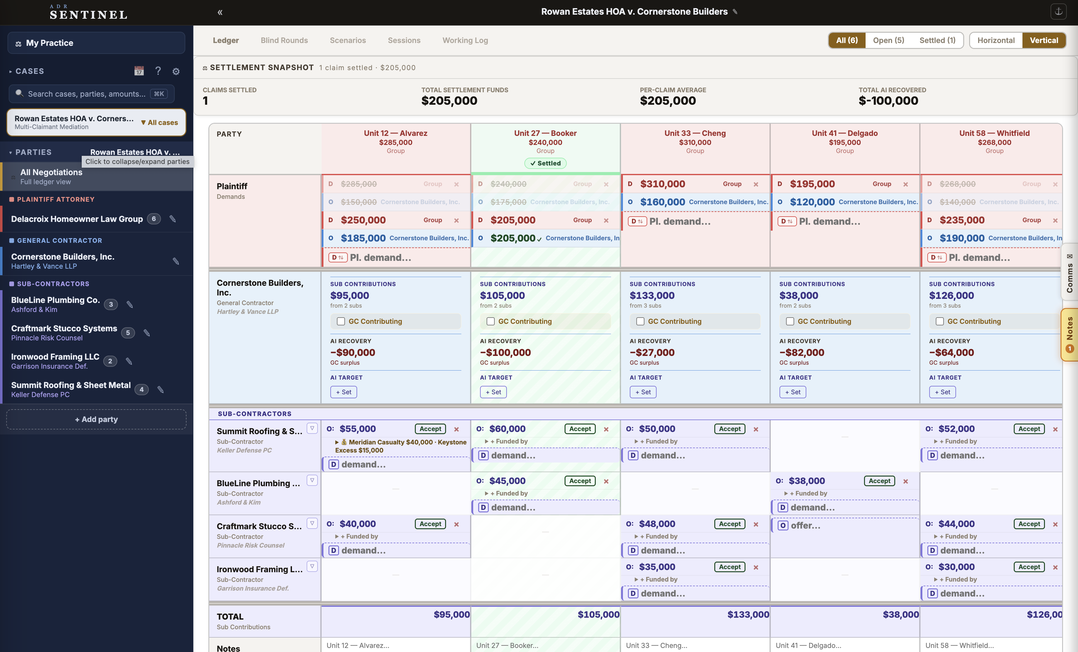 Same data, your way — flip the ledger between horizontal and vertical layouts
